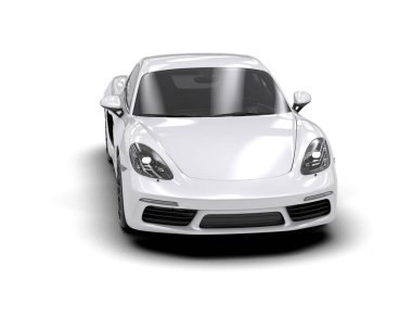 Modern spor araba - beyaz arkaplanda 3D resim