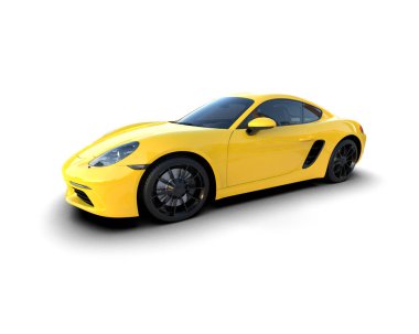 modern spor araba beyaz arka planda izole