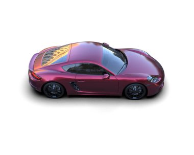 modern spor araba beyaz arka planda izole