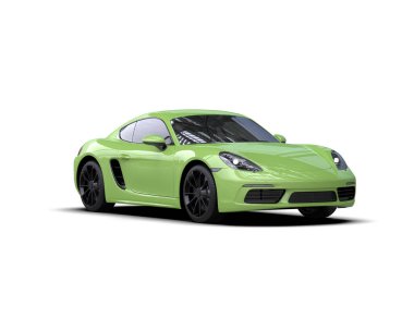 modern spor araba beyaz arka planda izole