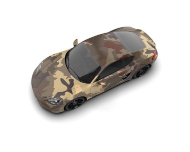 modern spor araba beyaz arka planda izole