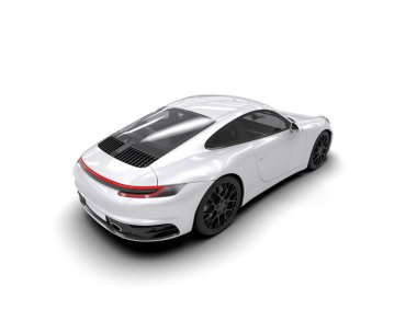 modern spor araba beyaz arka planda izole