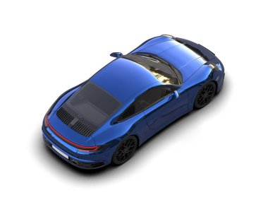 modern spor araba beyaz arka planda izole