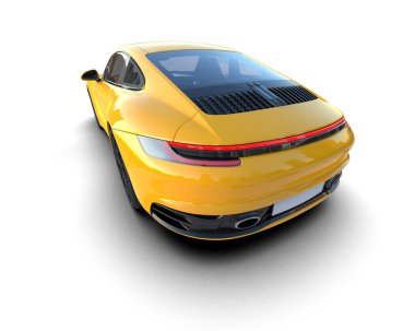 modern spor araba beyaz arka planda izole