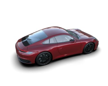 modern spor araba beyaz arka planda izole