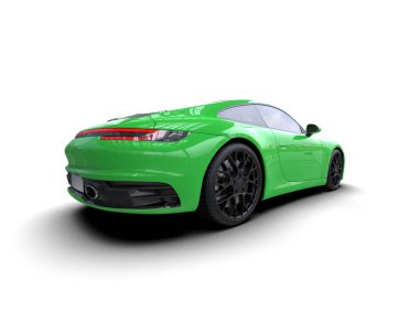 modern spor araba beyaz arka planda izole