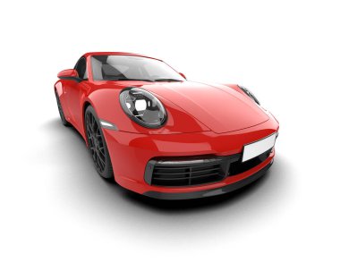 modern spor araba beyaz arka planda izole