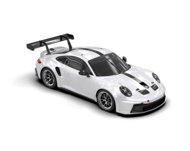 modern spor araba beyaz arka planda izole