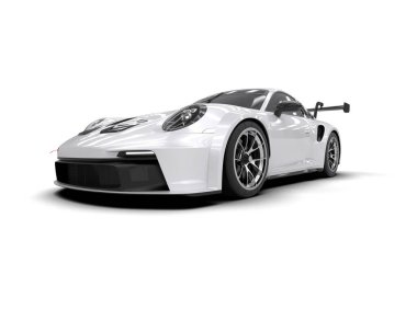 modern spor araba beyaz arka planda izole