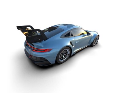 modern spor araba beyaz arka planda izole