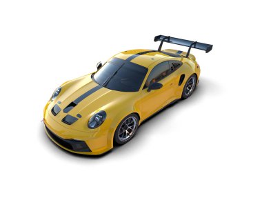 modern spor araba beyaz arka planda izole