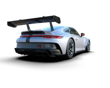 modern spor araba beyaz arka planda izole