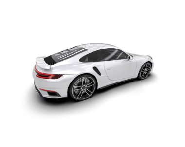 modern spor araba beyaz arka planda izole