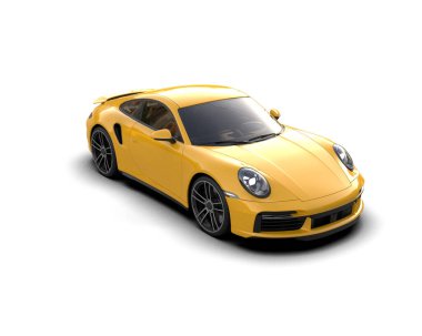 modern spor araba beyaz arka planda izole