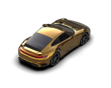 Beyaz arka planda izole edilmiş 3D kamuflaj spor araba çizimi