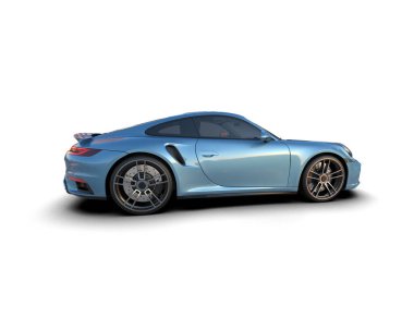 Beyaz arka planda izole edilmiş 3D kamuflaj spor araba çizimi