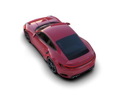 Beyaz arka planda izole edilmiş 3D kamuflaj spor araba çizimi