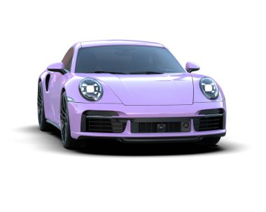 Beyaz arka planda izole edilmiş 3D kamuflaj spor araba çizimi