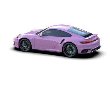 Beyaz arka planda izole edilmiş 3D kamuflaj spor araba çizimi