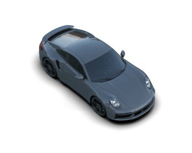 Beyaz arka planda izole edilmiş 3D kamuflaj spor araba çizimi