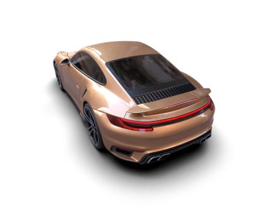 Beyaz arka planda izole edilmiş 3D kamuflaj spor araba çizimi