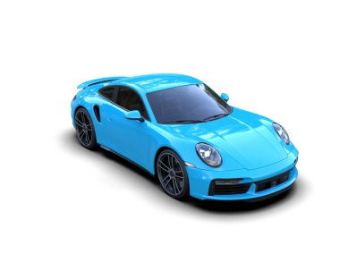 Beyaz arka planda izole edilmiş 3D kamuflaj spor araba çizimi