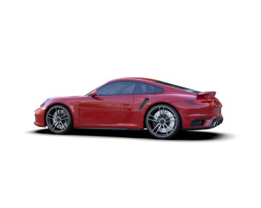 Beyaz arka planda izole edilmiş 3D kamuflaj spor araba çizimi