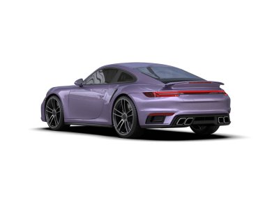 Beyaz arka planda izole edilmiş 3D kamuflaj spor araba çizimi