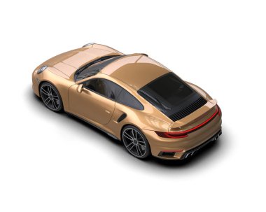 Beyaz arka planda izole edilmiş 3D kamuflaj spor araba çizimi