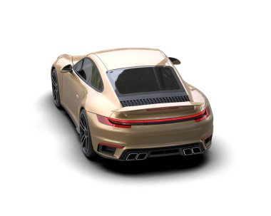 Beyaz arka planda izole edilmiş 3D kamuflaj spor araba çizimi