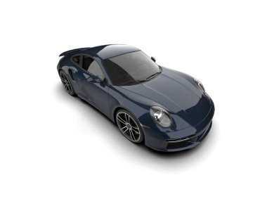 Beyaz arka planda izole edilmiş 3D kamuflaj spor araba çizimi