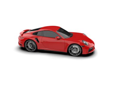 Beyaz arka planda izole edilmiş 3D kamuflaj spor araba çizimi