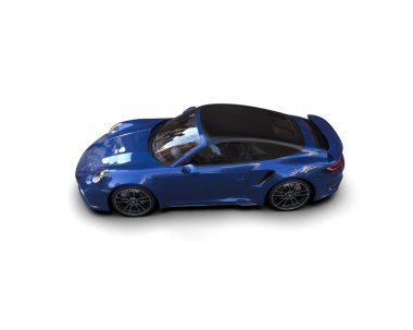 Beyaz zemin üzerinde izole edilmiş 3D resimleme spor araba