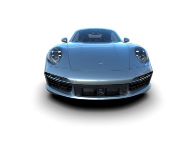 Beyaz zemin üzerinde izole edilmiş 3D resimleme spor araba