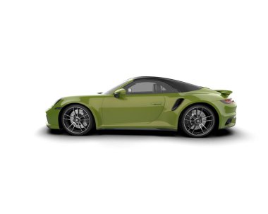 Beyaz zemin üzerinde izole edilmiş 3D resimleme spor araba