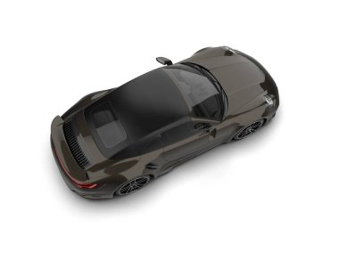 Beyaz zemin üzerinde izole edilmiş 3D resimleme spor araba