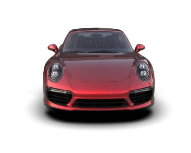 Beyaz zemin üzerinde izole edilmiş 3D resimleme spor araba