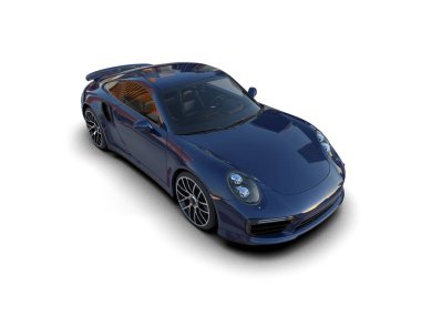 Beyaz zemin üzerinde izole edilmiş 3D resimleme spor araba