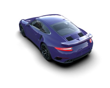 Beyaz zemin üzerinde izole edilmiş 3D resimleme spor araba