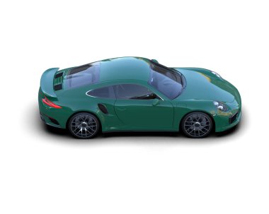 Beyaz zemin üzerinde izole edilmiş 3D resimleme spor araba