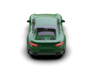 Beyaz zemin üzerinde izole edilmiş 3D resimleme spor araba