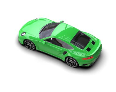 Beyaz zemin üzerinde izole edilmiş 3D resimleme spor araba