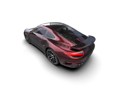 Beyaz zemin üzerinde izole edilmiş 3D resimleme spor araba