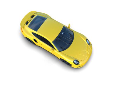 Beyaz zemin üzerinde izole edilmiş 3D resimleme spor araba