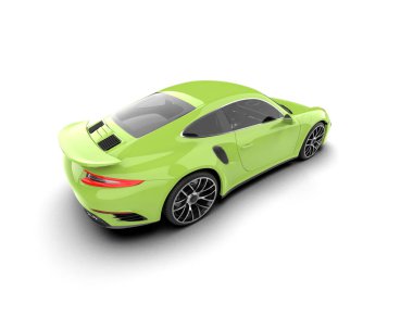 Beyaz zemin üzerinde izole edilmiş 3D resimleme spor araba