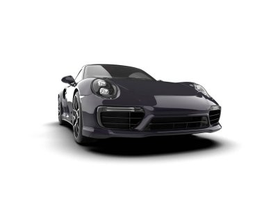 Beyaz zemin üzerinde izole edilmiş 3D resimleme spor araba