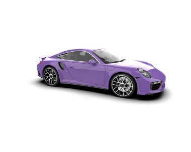 Beyaz zemin üzerinde izole edilmiş 3D resimleme spor araba