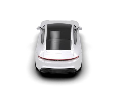 Beyaz zemin üzerinde izole edilmiş 3D resimleme spor araba
