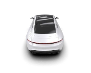 Beyaz zemin üzerinde izole edilmiş 3D resimleme spor araba