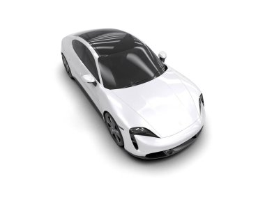 Beyaz zemin üzerinde izole edilmiş 3D resimleme spor araba